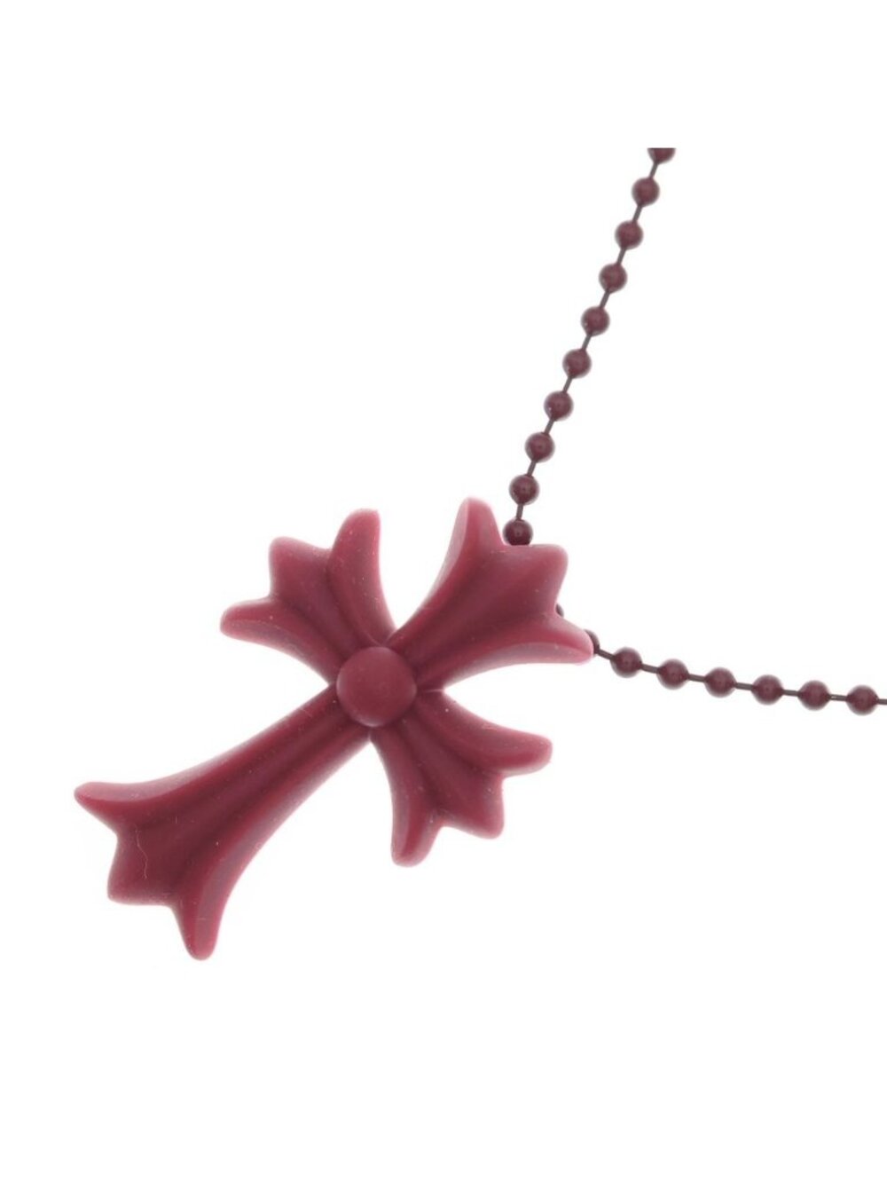 Chrome Hearts Rubber CH Small CH Cross Necklace Bordeaux